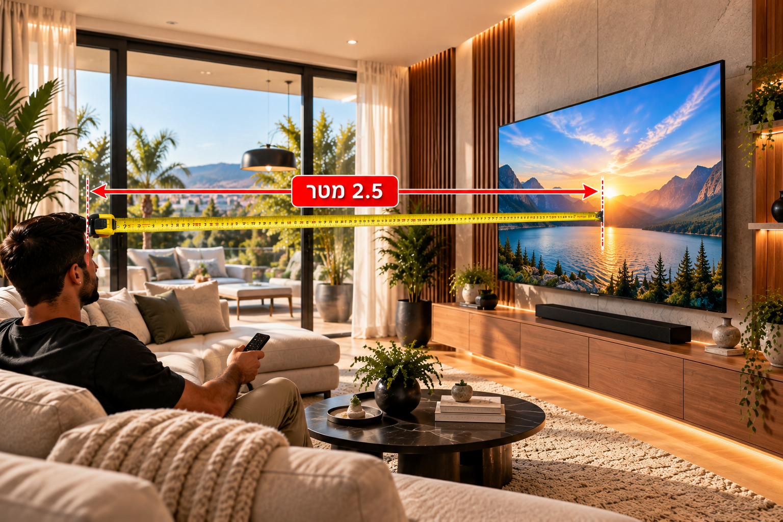 מרחק צפייה מומלץ בטלוויזיה לפי גודל המסך