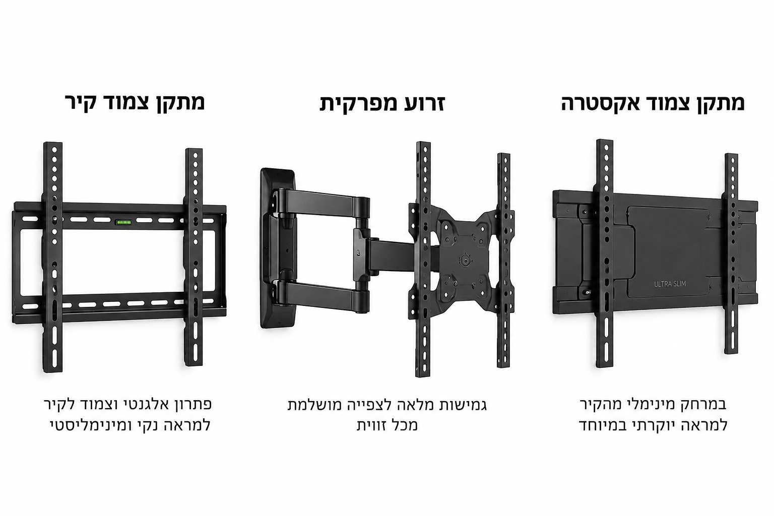 סוגי מתקני תלייה לטלויזיה